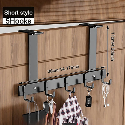 Over Door Metal Hooks Rack 5/7 Adjustable Bathroom Organizer