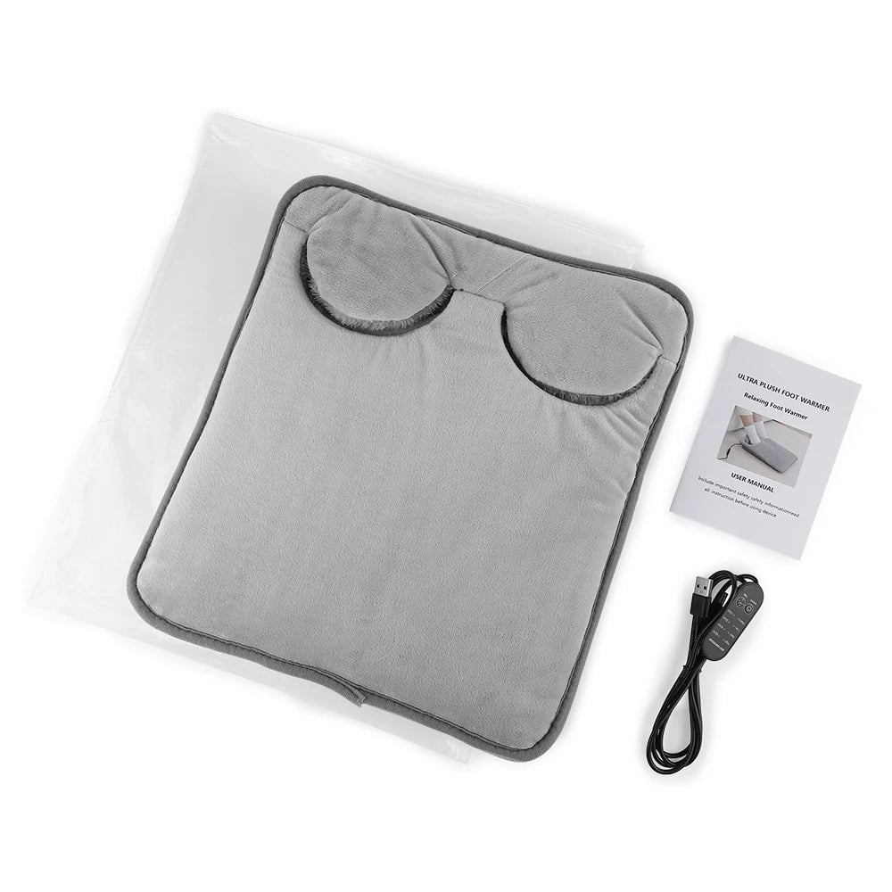 Electric Foot Heating Pad - 4 Temperature Levels, Timer, Portable