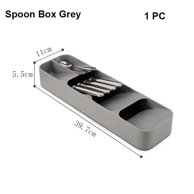 Kitchen Drawer Organizer Tray - Cutlery Storage Box Silverware