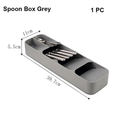 Kitchen Drawer Organizer Tray - Cutlery Storage Box Silverware