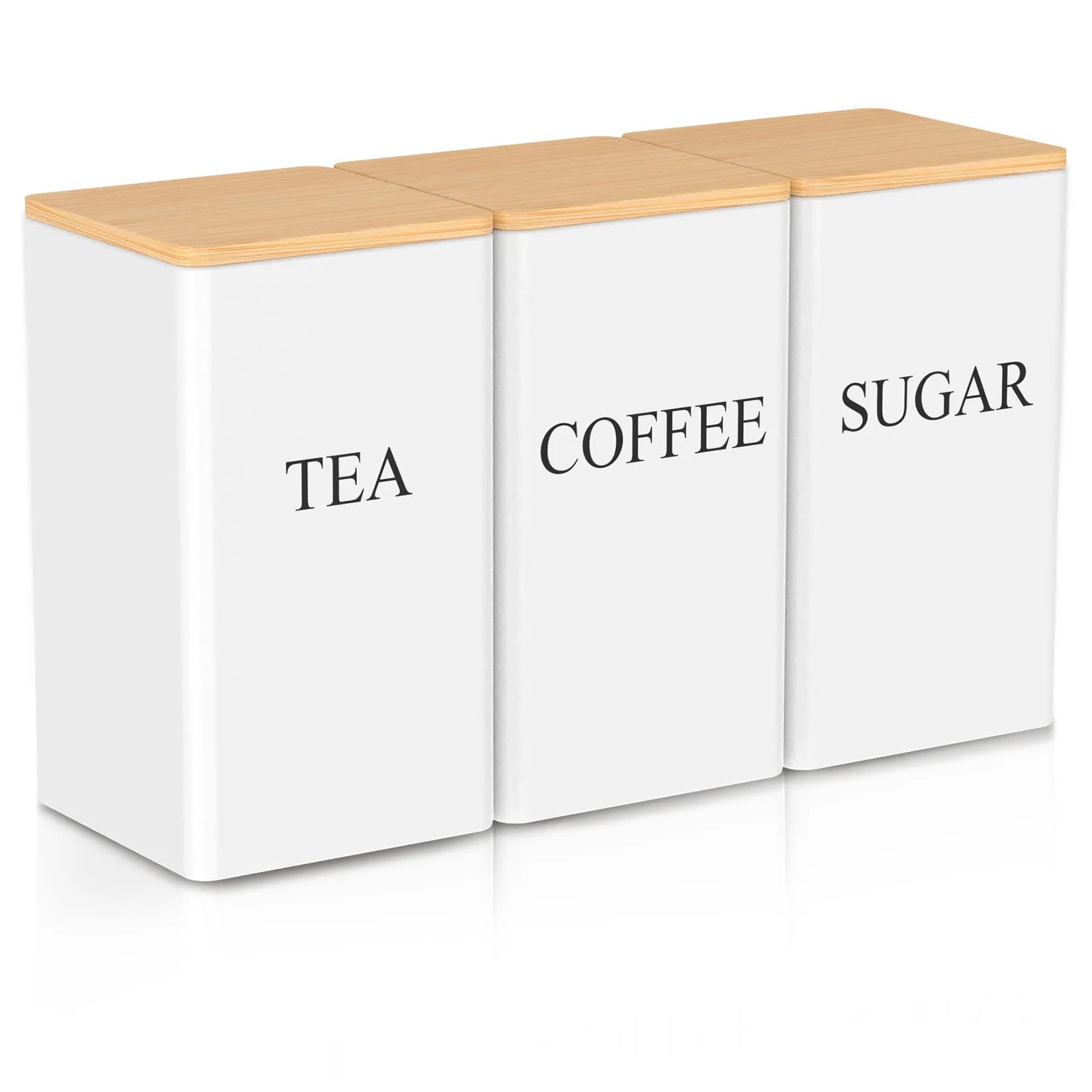 3Pcs Vacuum Sealed Stainless Steel Coffee Bean Tea Sugar Jars Set