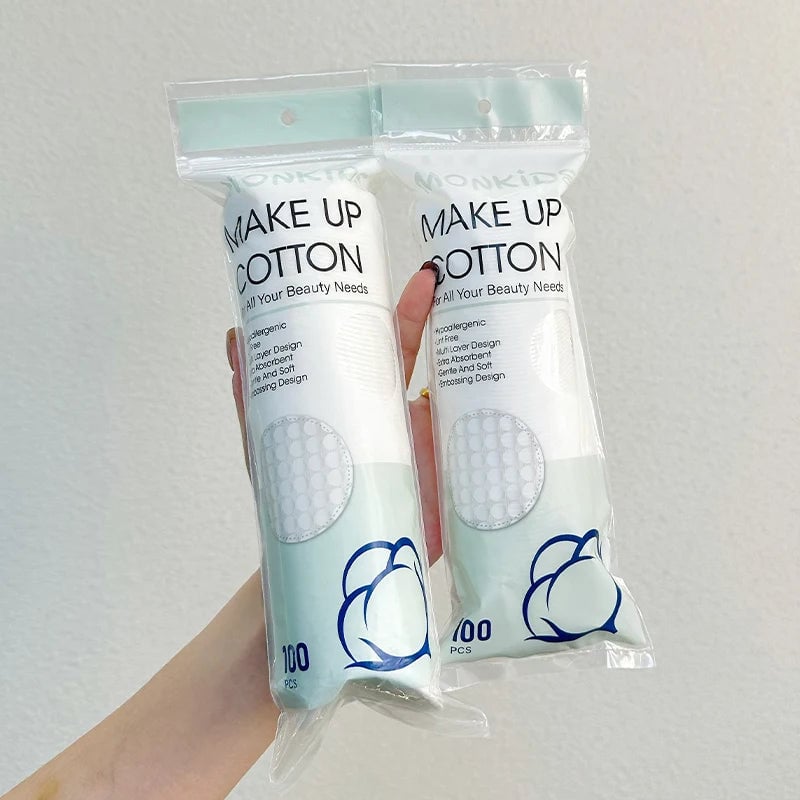 Cotton Makeup Remover Pads 100-200pcs Double Sided Round Facial