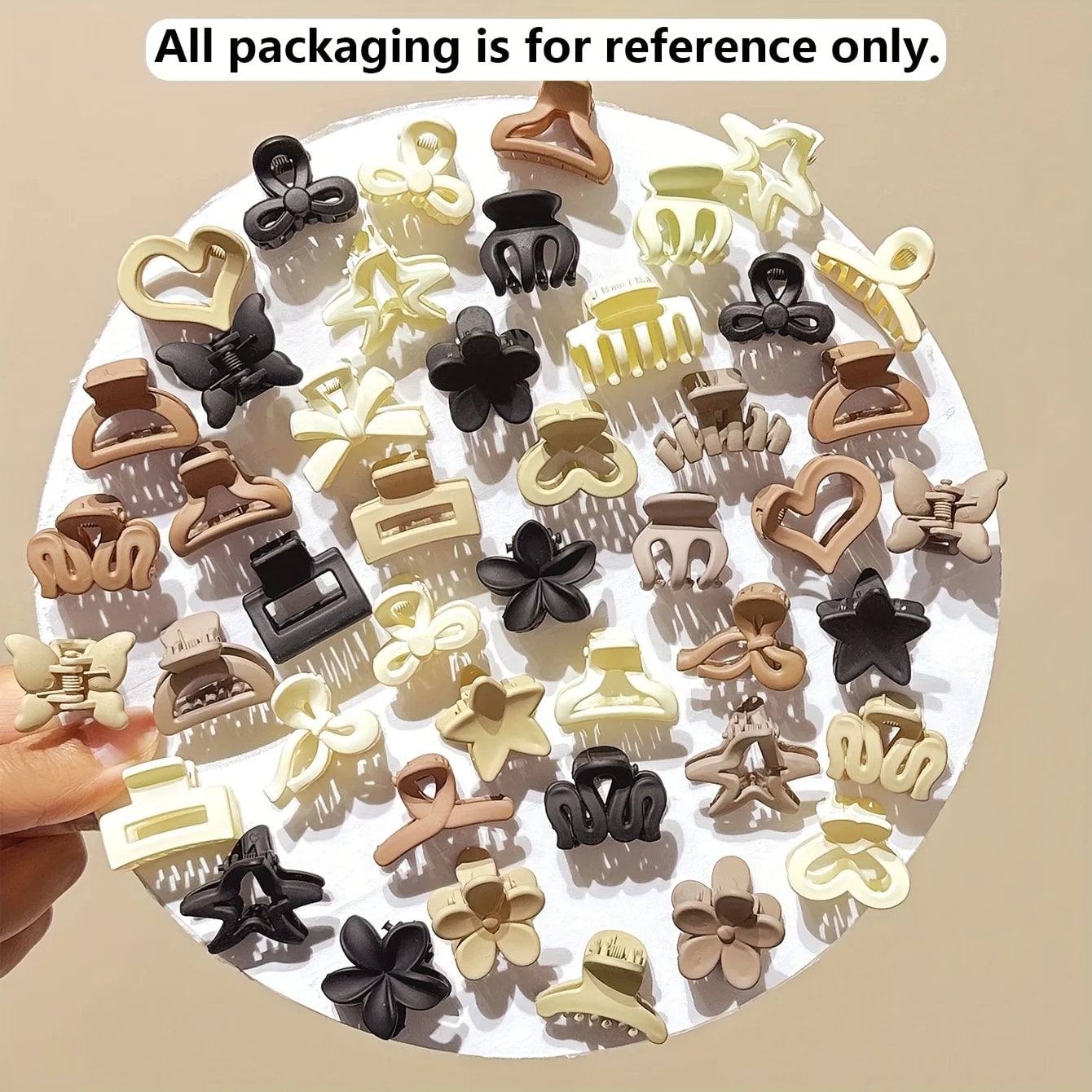 Beige Small Hair Clips Set - 5/10/20/30pcs Mixed Pack Cute Girl