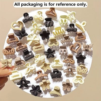 Beige Small Hair Clips Set - 5/10/20/30pcs Mixed Pack Cute Girl
