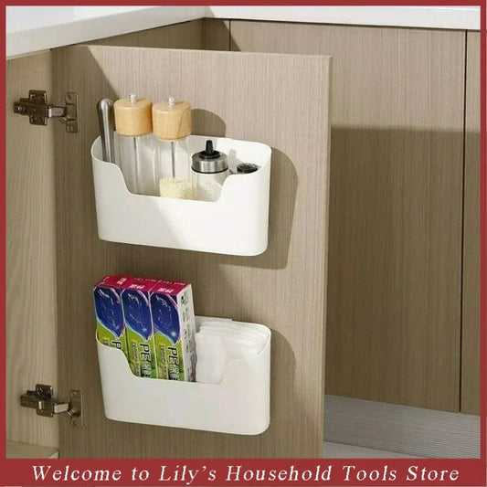 Wall-Mounted Adhesive Storage Rack Multifunctional Cabinet Organizer