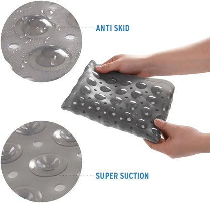 Non-Slip Bathtub Mat 27.6x15in Suction Cups Drain Holes Shower