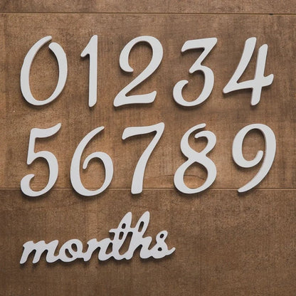 Wooden Baby Milestone Number Cards Monthly Newborn Photography Props
