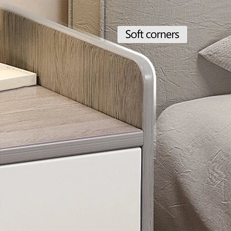 Nordic Modern Nightstand with Drawer - Wood Bedroom Storage Cabinet