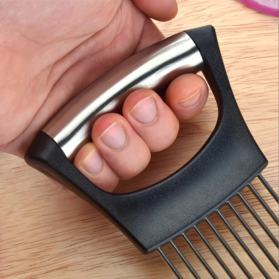 Stainless Steel Onion Slicer Holder - Multi Vegetable Cutter Tool