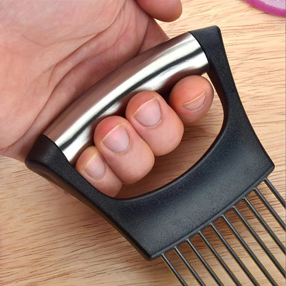 Stainless Steel Onion Slicer Holder - Multi Vegetable Cutter Tool