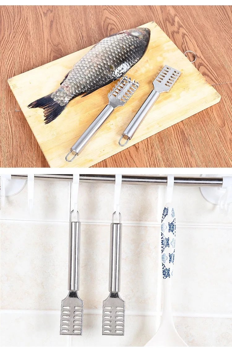 Stainless Steel Fish Scale Scraper Knife - Sawtooth Filleting Tool