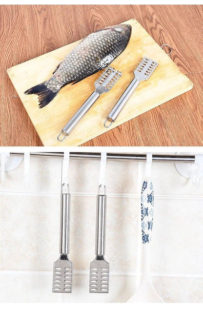 Stainless Steel Fish Scale Scraper Knife - Sawtooth Filleting Tool