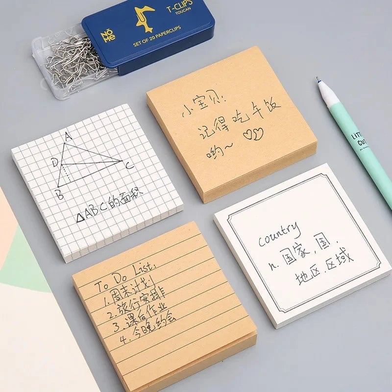 80-Sheet Sticky Notes Set - Office Bookmark Planning Stickers
