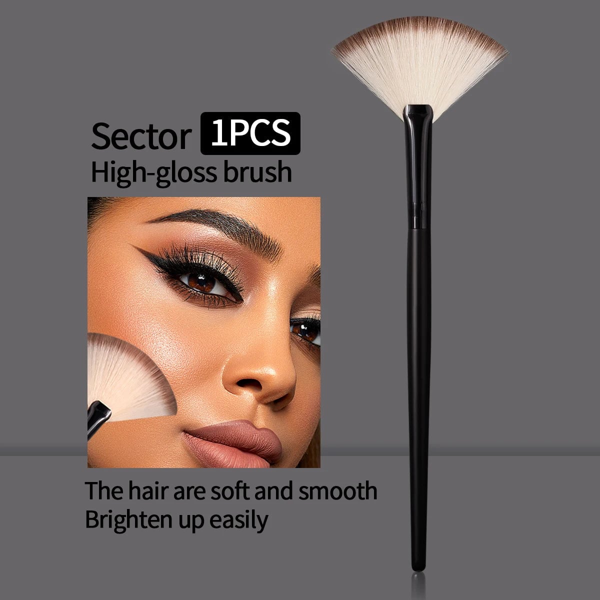 Professional Fan-Shaped Blush Powder Makeup Brush Set Multi-Purpose