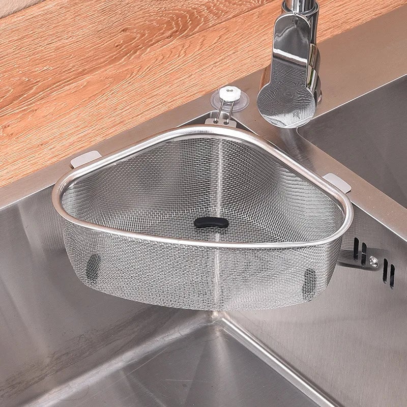 Stainless Steel Triangle Drain Basket Food Filter Kitchen Sink