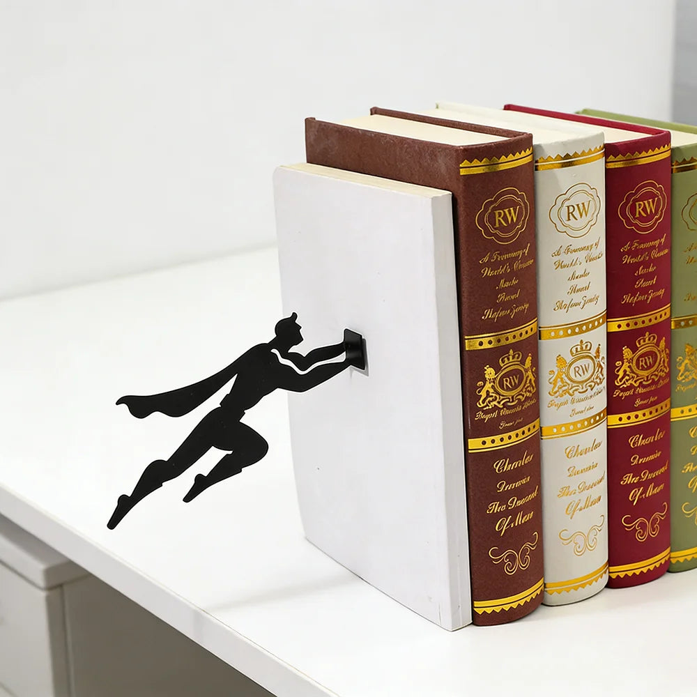 Superhero Bookend,Floating Bookshelf for Book Lovers