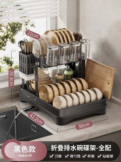Multifunctional Kitchen Dish Drying Rack Countertop Organizer