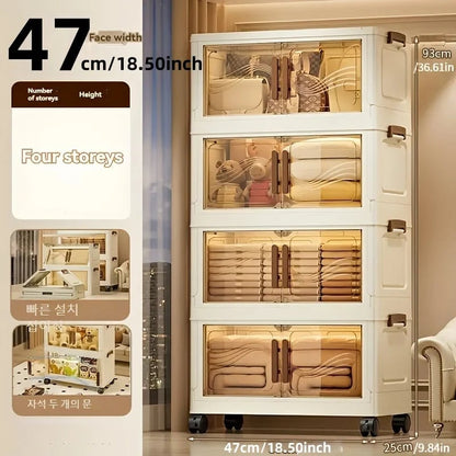 Foldable Storage Box Clear Door - Durable Organizer Clothes Books