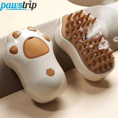 3-in-1 Electric Steam Pet Brush - Spray, Massage & Grooming Tool