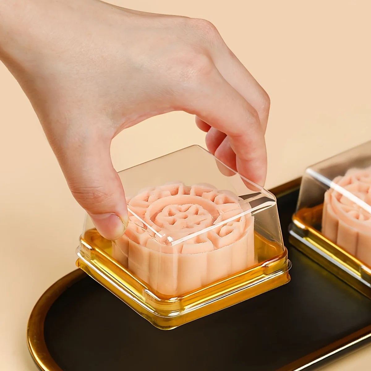 50pcs Mini Transparent Cake Boxes - Clear Cupcake Bakery Packaging