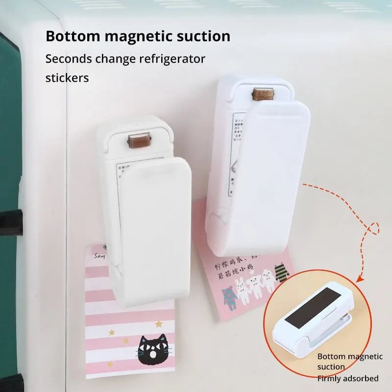 Mini Heat Bag Sealer White Portable Food Package Sealing Machine