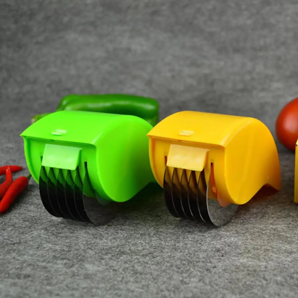 6-Blade Stainless Steel Vegetable Chopper Manual Herb Roller