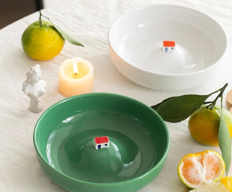 Ceramic Abstract Fruit Salad Bowls - 3D House Design Tableware Set