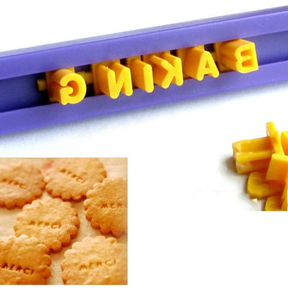 72Pc Alphabet Cookie Stamps Set Letters Numbers Food Safe Baking