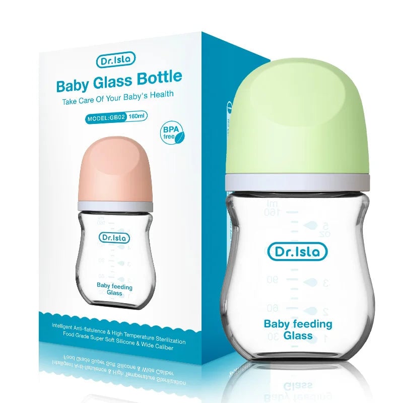 MAMIJOY Anti-Choke Glass Baby Bottles 90/160ML BPA Free 0-3 Months
