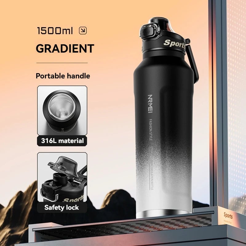 1.5L Stainless Steel Insulated Water Bottle Double Wall Vacuum