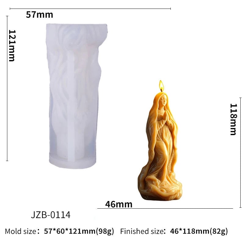 Jesus Statue Silicone Candle Mold Virgin Mary Resin Soap Craft