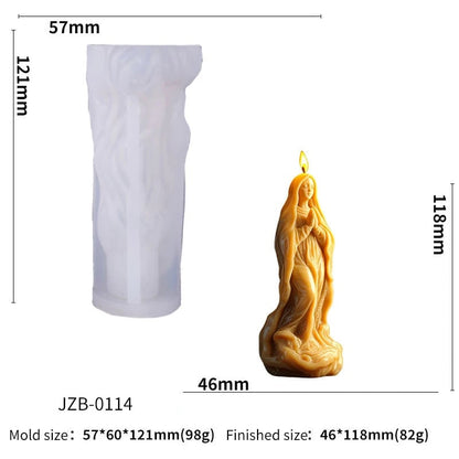 Jesus Statue Silicone Candle Mold Virgin Mary Resin Soap Craft