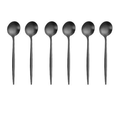 Gold Stainless Steel Coffee Spoons Set - 6 Piece Dessert Teaspoons