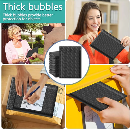 Black Bubble Envelope Bags Self-Sealing Multiple Sizes Shipping