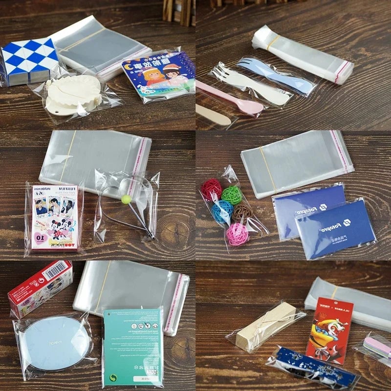 100pcs Long Clear OPP Self Adhesive Bags - Dust Water Proof Packaging