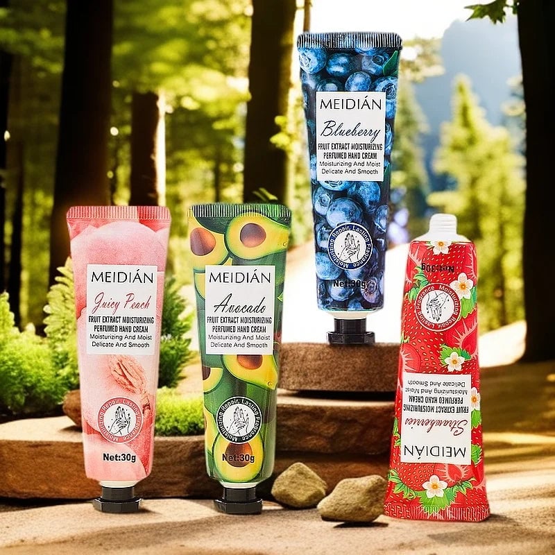 5-Piece Fruit Scented Hand Cream Set - Moisturizing Care Mask