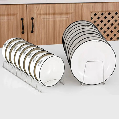 Stainless Steel Dish Draining Rack - Space Saving Plates Storage