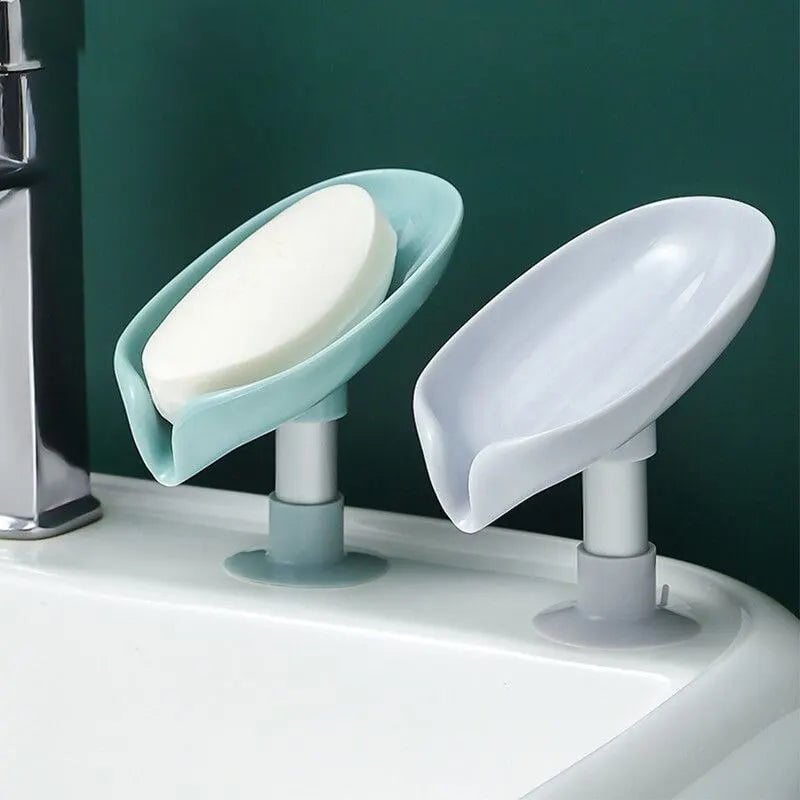 2pcs Draining Soap Dish Suction Cup Wall Mount Punch Free Storage