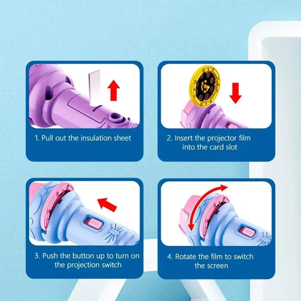 80 Pattern Projection Flashlight - 10 Cards Educational Bedtime Toy