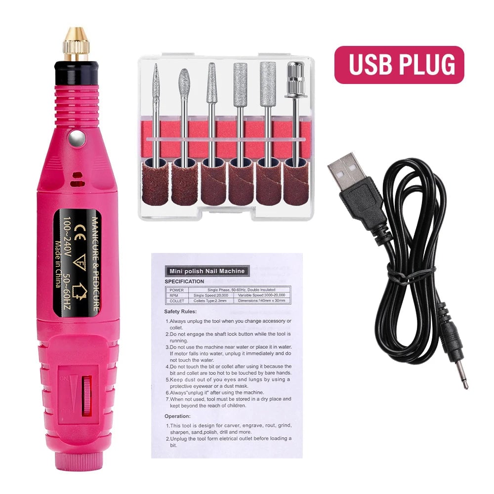 Lulaa Electric Nail Drill 35000RPM Professional Manicure Pedicure Kit