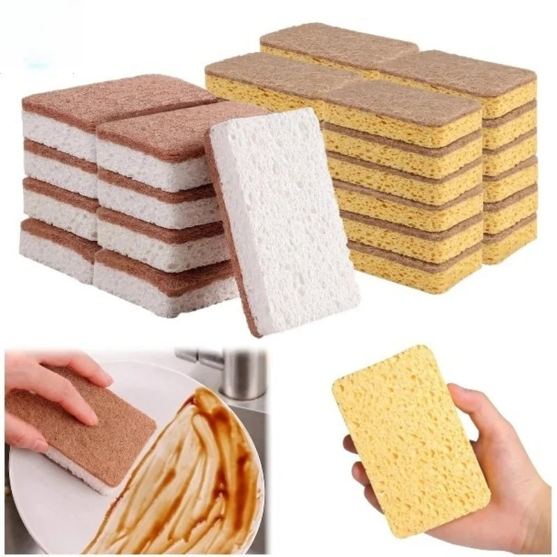 Biodegradable Cellulose Coconut Scrubbing Sponges - 6 Pack Eco