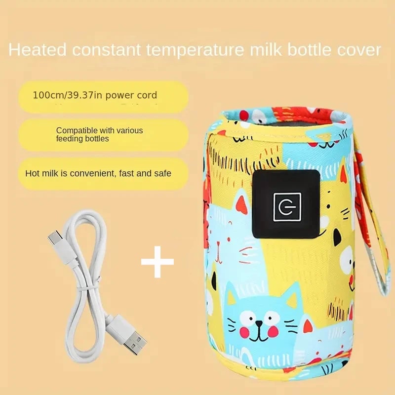 USB Portable Bottle Warmer - Travel Insulated Milk Water Heater