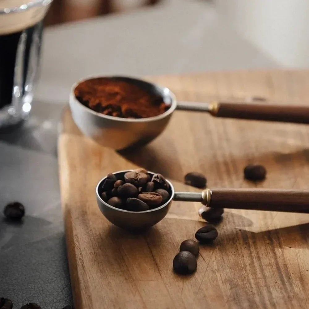 25ml Walnut Wood Handle Stainless Steel Coffee Measuring Scoop