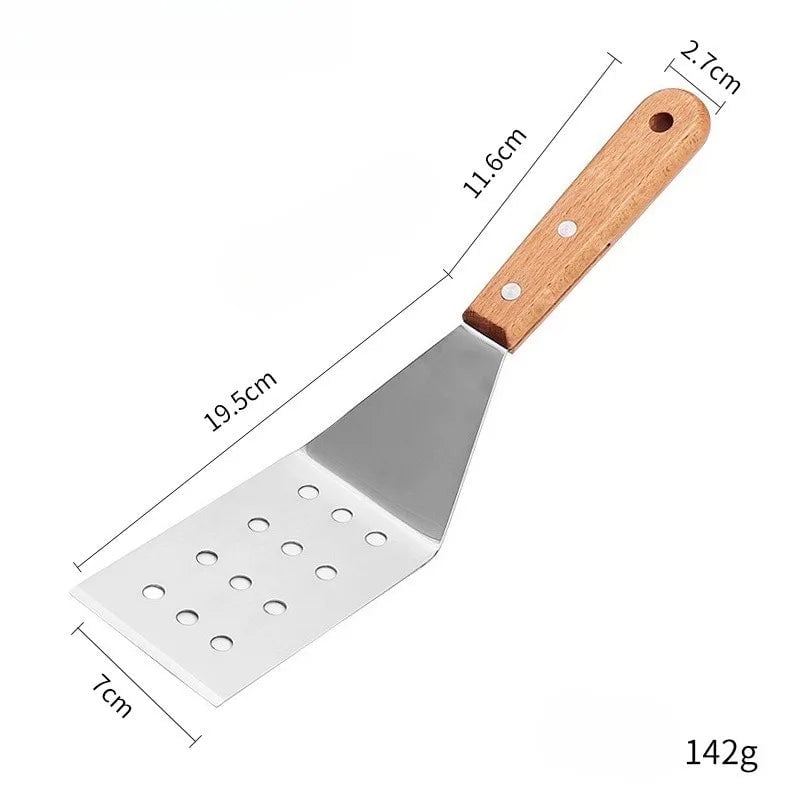 Stainless Steel Spatula with Wooden Handle - Teppanyaki Scraper
