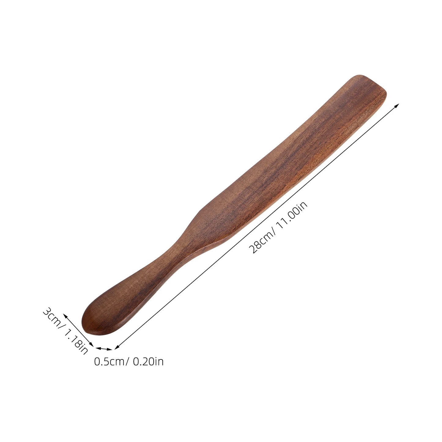 28cm Wooden Spatula Kitchen Utensil - Long Handle Cooking Spoon