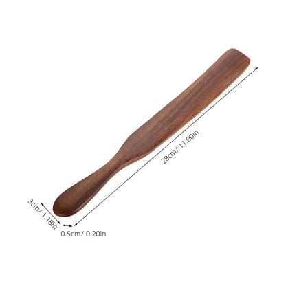 28cm Wooden Spatula Kitchen Utensil - Long Handle Cooking Spoon