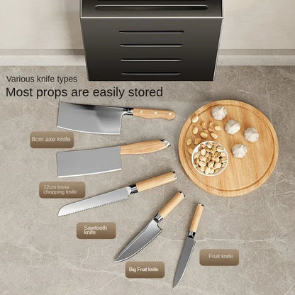 Non-Perforation Wall Mount Kitchen Knife Storage Box Organizer Rack