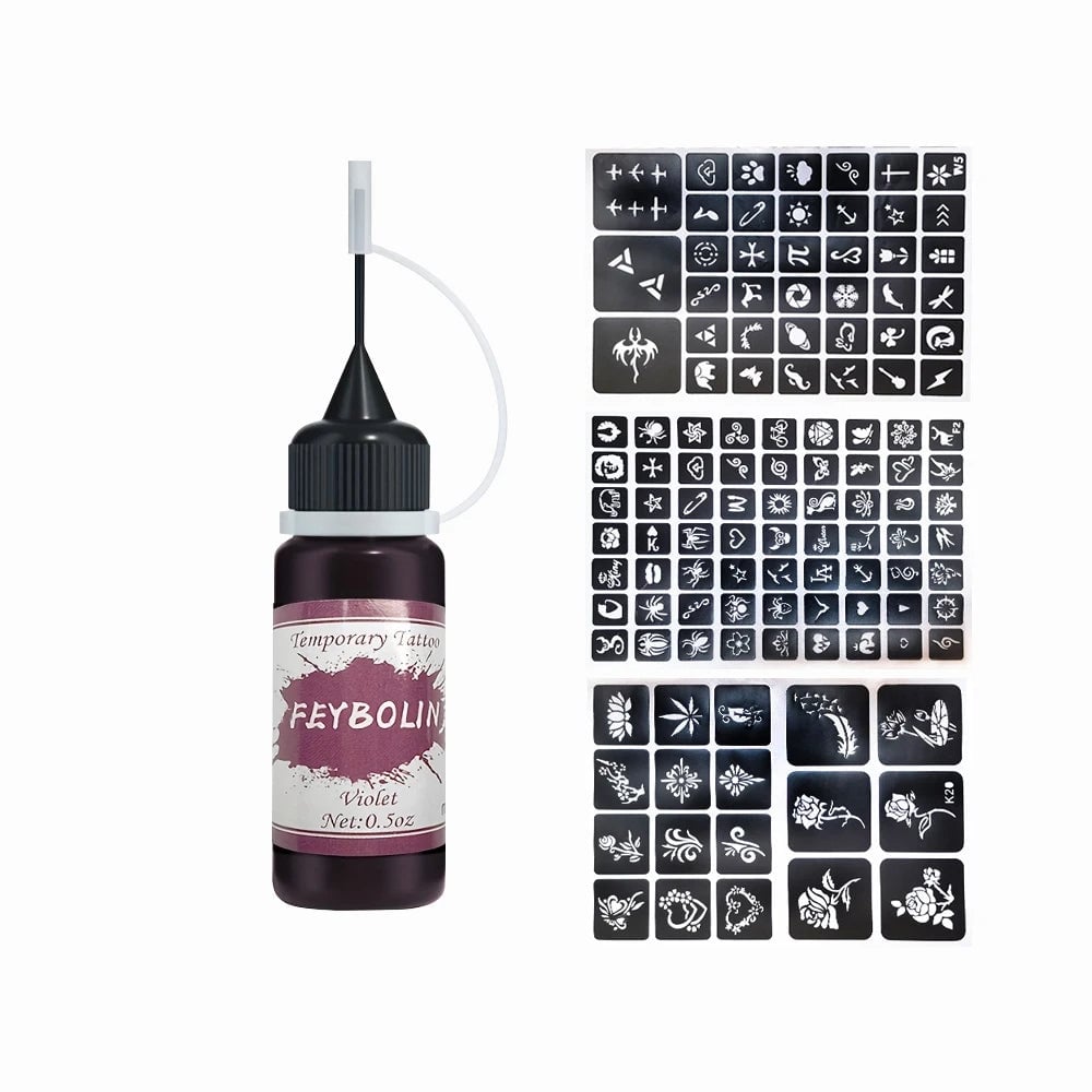 Temporary Tattoo Ink Stickers Freehand Face Body Painting Gel Kit
