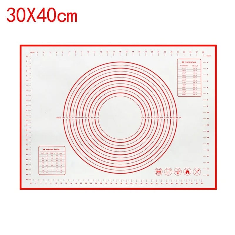 Silicone Non-Stick Baking Mat - Pizza Dough Kneading Pad Kitchen