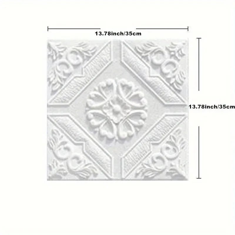 3D Self Adhesive Waterproof Ceiling Wallpaper 35x35cm Tiles 5-10pcs